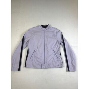 Nike Womens Y2K Ripstop Full Zip Track Jacket Lavender Purple Black Stripe Large